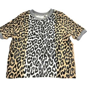 Elizabeth And James Leopard Animal Print Sweater Side Slit‎ EUC CLEAN XS